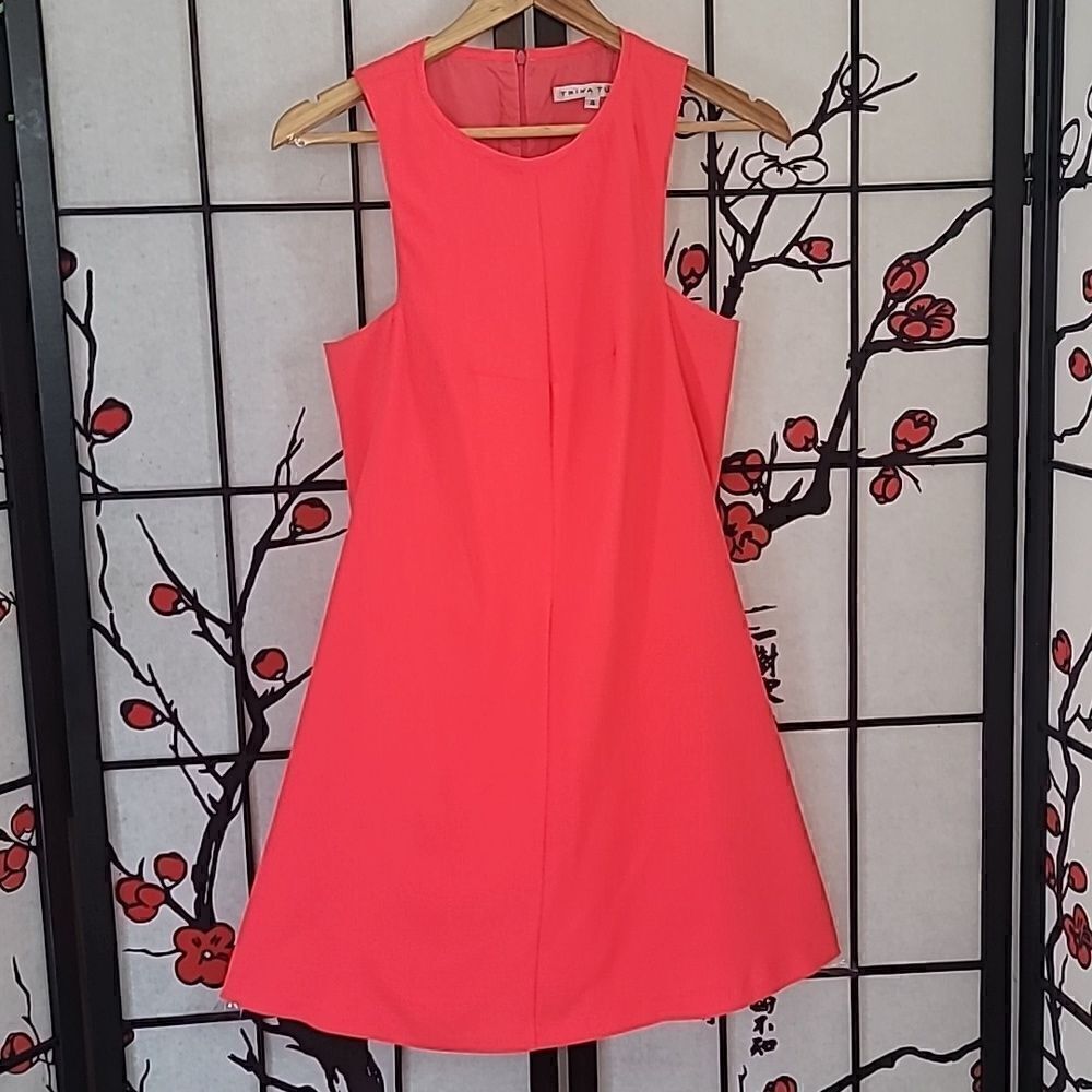 Trini Turk Sleeveless Neon Coral Skater dress